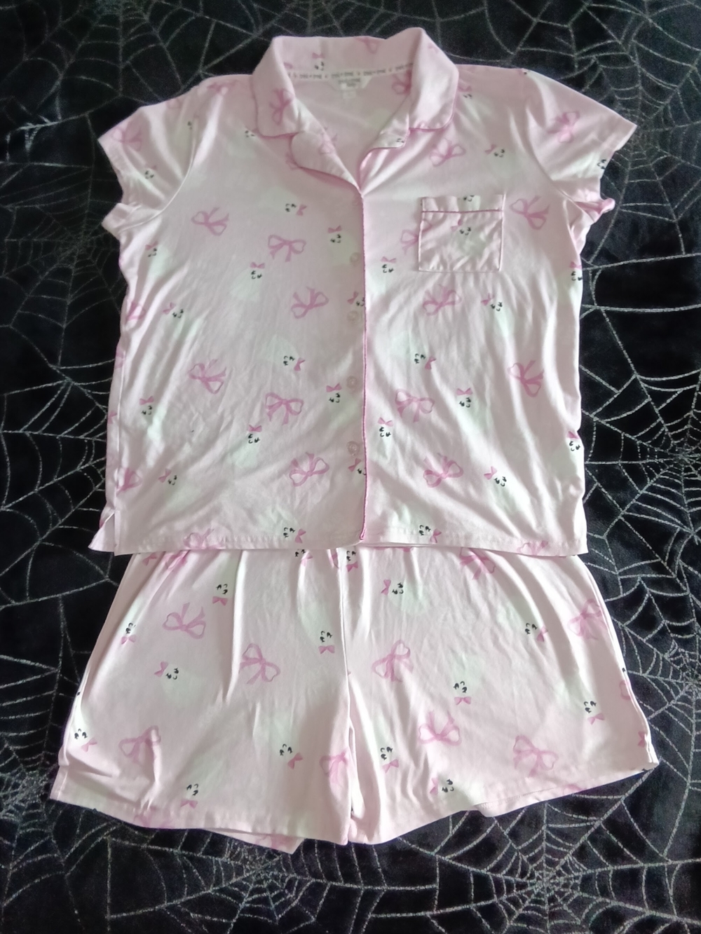 Pink Halloween Short Pajama Set